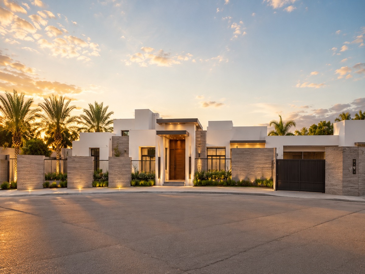 Residencia Palmar al atardecer